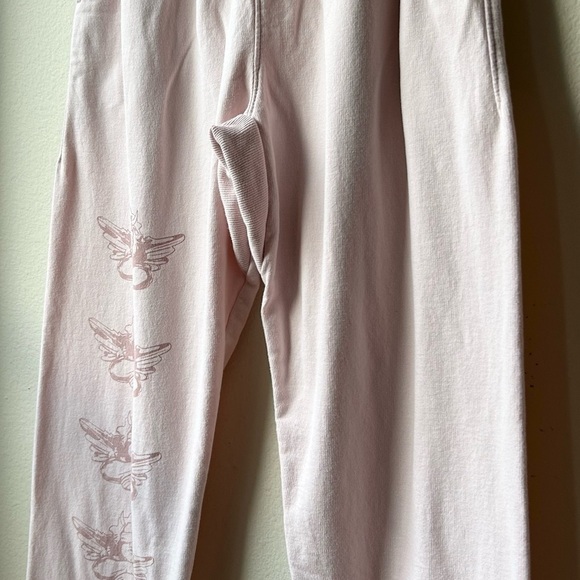 BOYS LIE BUBBLEGUM Pink Cream REVOLVE BROKEN RECORD V2 Jogger SWEATPANTS Sz S - Picture 7 of 16